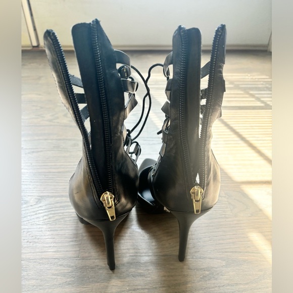 Steve Madden black lace up pointy toe Stilettos-Women's Size 8 - Picture 3 of 11